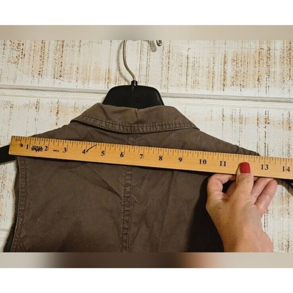 Last Kiss Khaki Y2K sz L Cargo Vest‎ - Picture 5 of 14